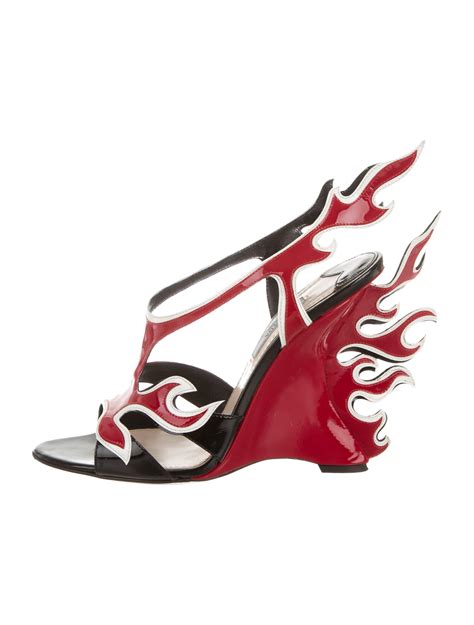 prada flame shoes|prada flame wedge shoes.